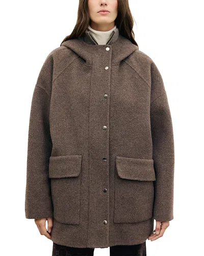 Gerard Darel Alsa Double Face Wool Coat In Brown