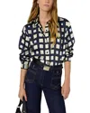 Gerard Darel Alvina Button Front Shirt In Blue