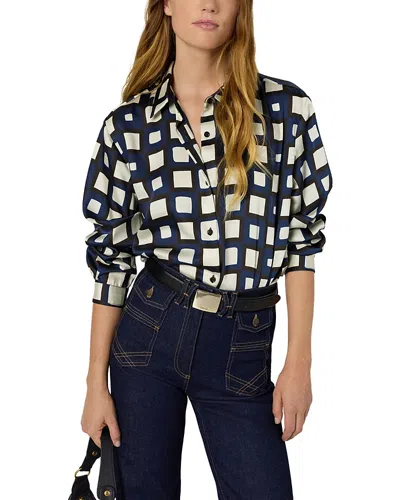 Gerard Darel Alvina Button Front Shirt In Blue