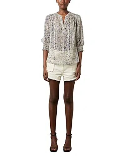 Gerard Darel Ange Printed Blouse In Ecru