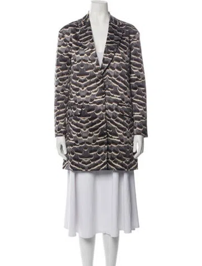 Pre-owned Gerard Darel Animal Print Coat In Purple