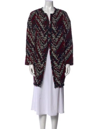 Pre-owned Gerard Darel Animal Print Crew Neck Sweater In Burgundy