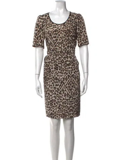 Pre-owned Gerard Darel Animal Print Knee-length Dress In Neutrals