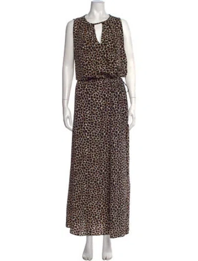 Pre-owned Gerard Darel Animal Print Long Dress In Multi