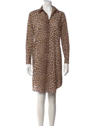 Pre-owned Gerard Darel Animal Print Mini Dress In Brown