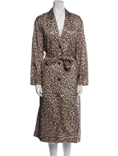 Pre-owned Gerard Darel Animal Print Trench Coat In Neutral
