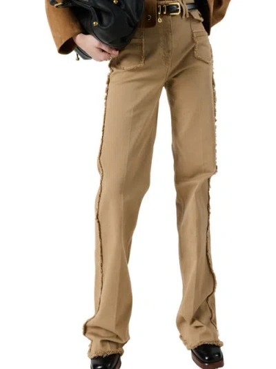 Gerard Darel Anna Frayed Edge Jeans In Brown