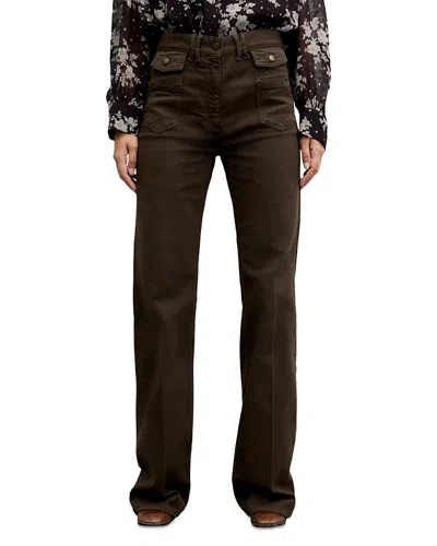 Gerard Darel Anna High Rise Flare Jeans In Brown