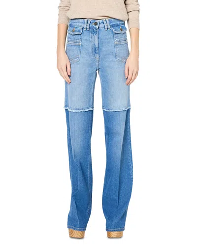 Gerard Darel Anna High Rise Flare Leg Jeans In Blue