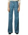 Gerard Darel Anna Paisley Mid Rise Bootcut Jeans In Blue In Blue