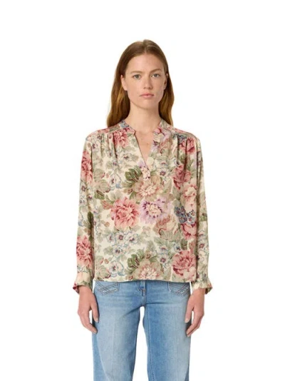 Gerard Darel Armande Floral Print Blouse In Multi