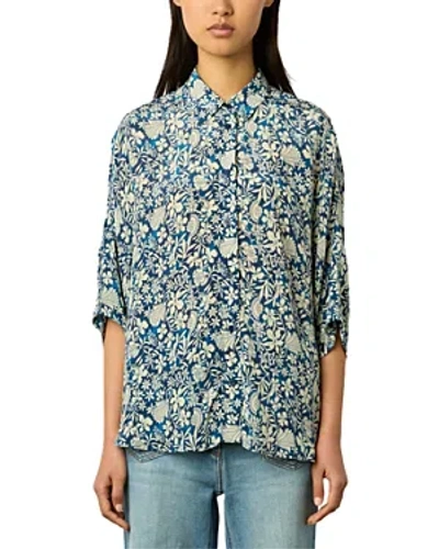 Gerard Darel Ashe Button Up Shirt In Indigo