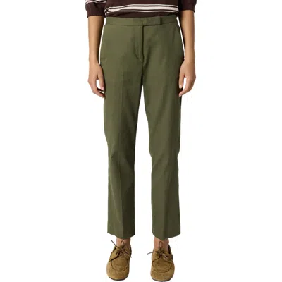 Gerard Darel Auria Mid Rise Straight Leg Trousers In Green