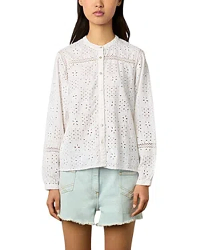 Gerard Darel Ayate Cotton Button Up Shirt In White