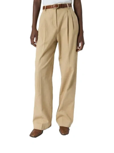Gerard Darel Azra High Rise Pleated Trousers In Brown