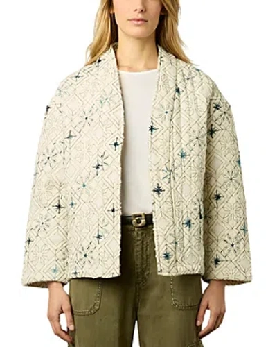 Gerard Darel Babette Shawl Collar Cotton Jacket In Ecru