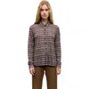 Gerard Darel Babs Print Button Front Shirt In Brown