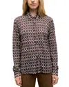 Gerard Darel Babs Print Button Front Shirt In Multi