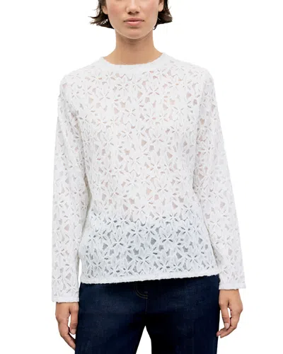 Gerard Darel Baby Textured Burnout Pattern Top In White