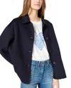 Gerard Darel Baptiste Wool Coat In Navy
