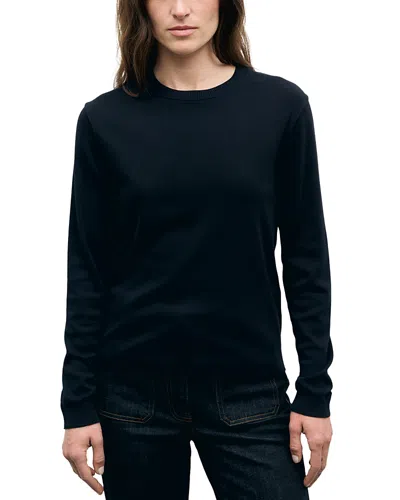 Gerard Darel Bara Cotton Long Sleeve T Shirt In Blue