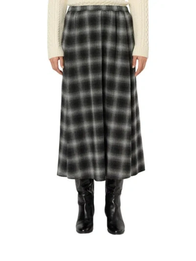 Gerard Darel Basma Checked Midi Skirt In Multi
