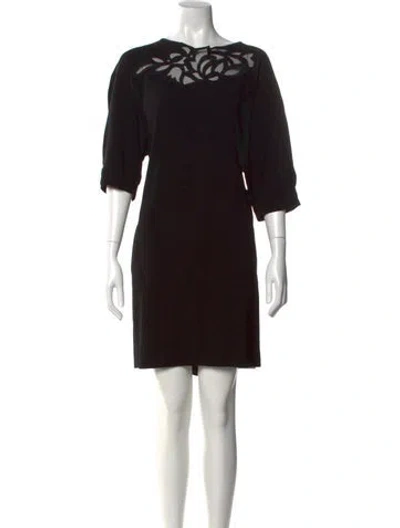 Pre-owned Gerard Darel Bateau Neckline Knee-length Dress In Black