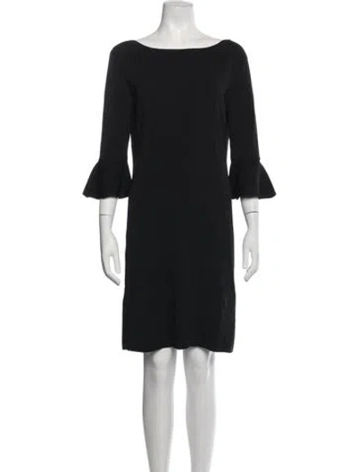 Pre-owned Gerard Darel Bateau Neckline Knee-length Dress In Black