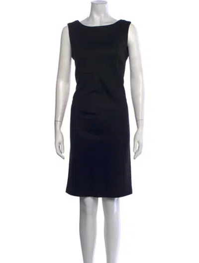 Pre-owned Gerard Darel Bateau Neckline Knee-length Dress In Black
