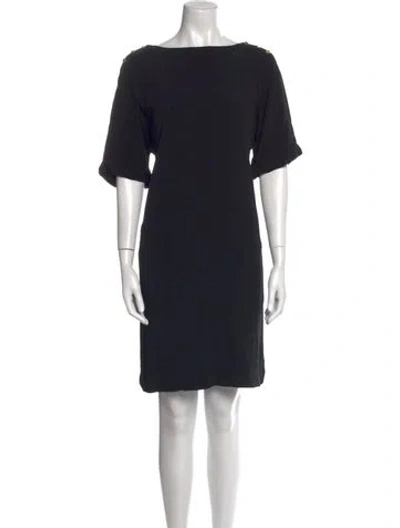 Pre-owned Gerard Darel Bateau Neckline Knee-length Dress In Blue