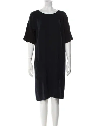 Pre-owned Gerard Darel Bateau Neckline Knee-length Dress In Blue