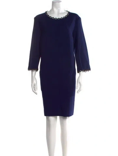 Pre-owned Gerard Darel Bateau Neckline Knee-length Dress In Blue