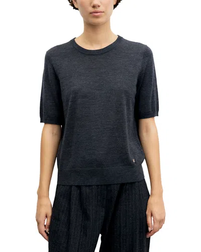 Gerard Darel Becky Elbow Sleeve Top In Black