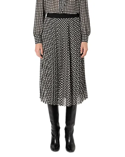 Gerard Darel Beth Geo Print Skirt In Black