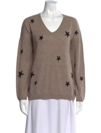 Pre-owned Gerard Darel Cashmere Graphic Print Sweater In Neutral