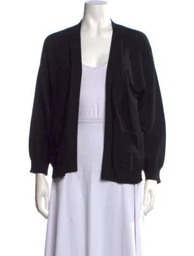 Pre-owned Gerard Darel Cashmere Open Front Sweater In Black