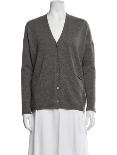 Pre-owned Gerard Darel Cashmere Plunge Neckline Sweater In Gray