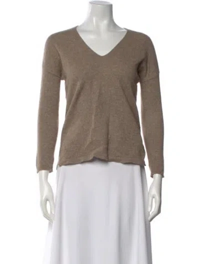 Pre-owned Gerard Darel Cashmere V-neck Sweater In Neutral