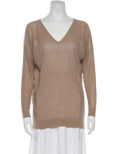 Pre-owned Gerard Darel Cashmere V-neck Sweater In Neutral