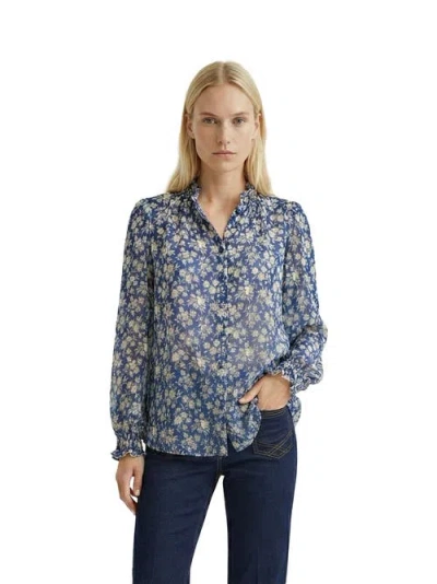 Gerard Darel Casy Floral Print Shirt In Blue