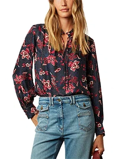 Gerard Darel Cecile Long Sleeve Top In Navy