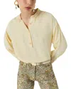 Gerard Darel Cezanne Tunisian Collar Blouse In Yellow