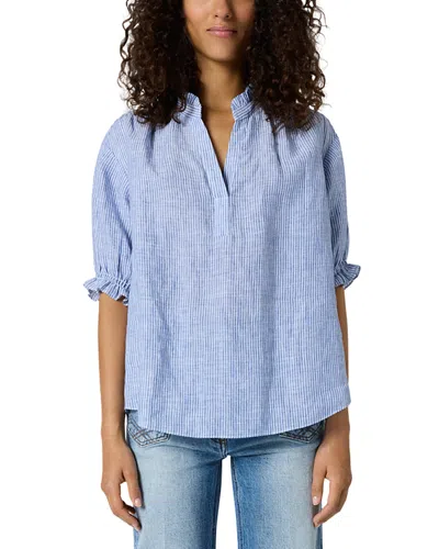 Gerard Darel Cezia Linen Top In Blue
