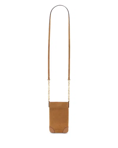 Gerard Darel Charlotte Suede Phone Crossbody In Brown