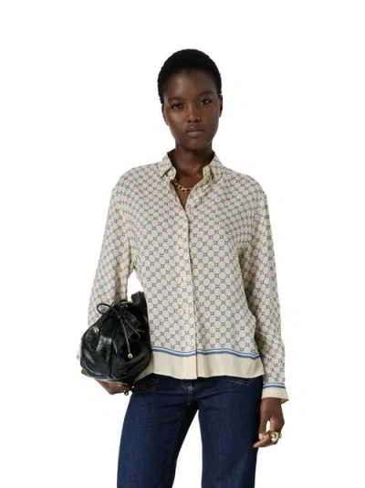 Gerard Darel Clariane Monogram Print Shirt In Neutral