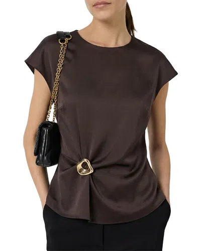 Gerard Darel Claudie Brooch Top In Brown
