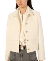 Gerard Darel Collared Button Up Jacket In Neutral