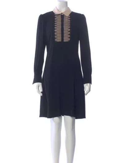 Pre-owned Gerard Darel Colorblock Pattern Knee-length Dress In Blue