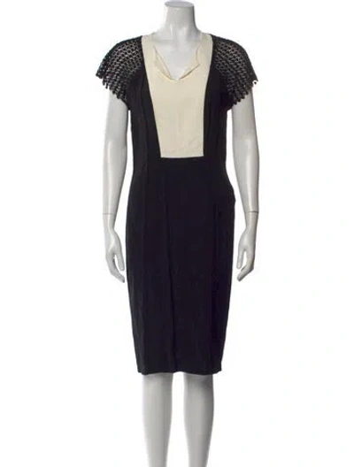 Pre-owned Gerard Darel Colorblock Pattern Midi Length Dress In Black