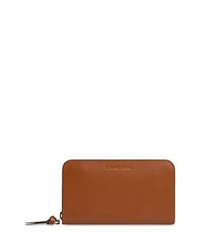 Gerard Darel Compact Continental Leather Wallet In Cognac